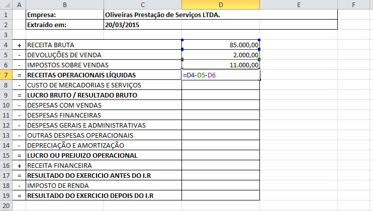 Como Fazer Demonstração De Resultado Do Exercício No Excel Blog De Informática Cursos Microcamp 8434